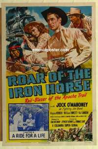 s484 ROAR OF THE IRON HORSE Chap 5 one-sheet movie poster '51 Jock Mahoney