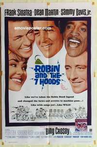 s481 ROBIN & THE 7 HOODS one-sheet movie poster '64 Sinatra, the Rat Pack!