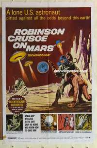 s480 ROBINSON CRUSOE ON MARS one-sheet movie poster '64 Paul Mantee