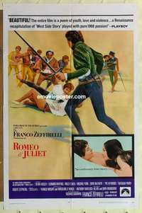 s474 ROMEO & JULIET style B one-sheet movie poster '69 Franco Zeffirelli