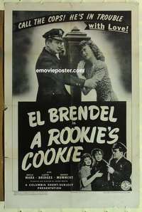s472 ROOKIE'S COOKIE one-sheet movie poster '43 El Brendel, Lloyd Bridges