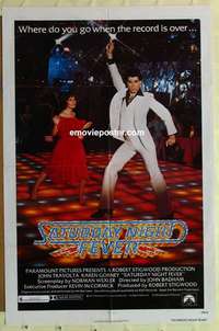 s456 SATURDAY NIGHT FEVER one-sheet movie poster '77 dancin' John Travolta!