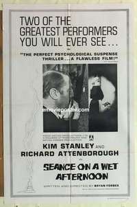 s441 SEANCE ON A WET AFTERNOON one-sheet movie poster '64 Attenborough