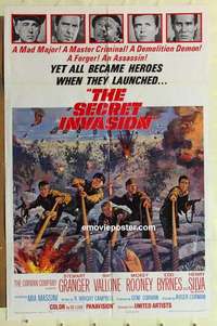 s439 SECRET INVASION one-sheet movie poster '64 Stewart Granger, Vallone