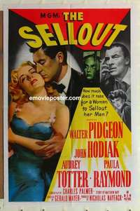 s437 SELLOUT one-sheet movie poster '52 Walter Pidgeon, Audrey Totter