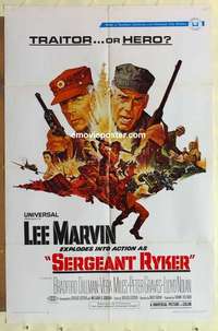 s433 SERGEANT RYKER one-sheet movie poster '68 Lee Marvin, Korean War!