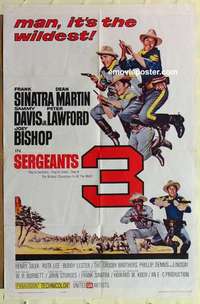 s432 SERGEANTS 3 one-sheet movie poster '62 Frank Sinatra, Dean Martin