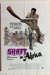 s418 SHAFT IN AFRICA one-sheet movie poster '73 Richard Roundtree