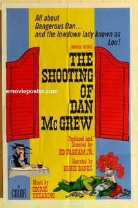 s402 SHOOTING OF DAN McGREW one-sheet movie poster '70s cartoon!