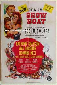 s400 SHOW BOAT one-sheet movie poster '51 Grayson, Gardner, Keel