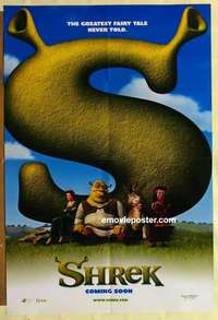 s399 SHREK DS teaser one-sheet movie poster '01 Mike Myers, Eddie Murphy