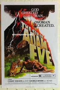 s397 SIN OF ADAM & EVE one-sheet movie poster '72 Mexican Bible sex!