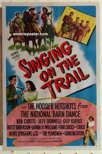 s396 SINGING ON THE TRAIL one-sheet movie poster '46 cowboy singers!
