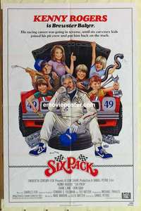 s393 SIX PACK one-sheet movie poster '82 Kenny Rogers, car racing!