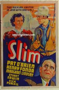 s383 SLIM other company one-sheet movie poster '37 Pat O'Brien, Henry Fonda