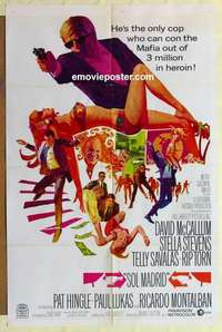 s375 SOL MADRID one-sheet movie poster '68 David McCallum, heroin bust!