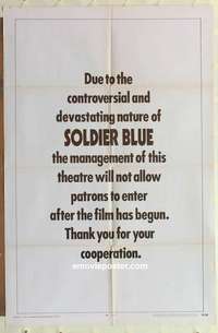 s374 SOLDIER BLUE style B one-sheet movie poster '70 warning to patrons!