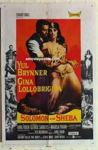 s373 SOLOMON & SHEBA one-sheet movie poster '59 Yul Brynner, Lollobrigida
