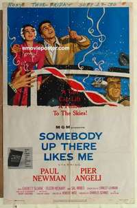 s371 SOMEBODY UP THERE LIKES ME 1sh movie poster '56 Paul Newman