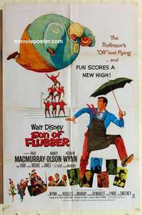 s369 SON OF FLUBBER one-sheet movie poster R70 Walt Disney, MacMurray