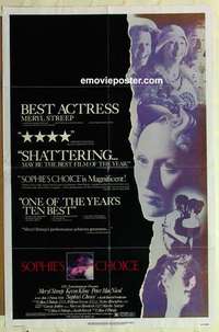s363 SOPHIE'S CHOICE one-sheet movie poster '82 Meryl Streep, Kevin Kline