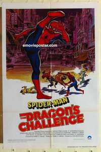 s353 SPIDER-MAN & THE DRAGON'S CHALLENGE one-sheet movie poster '80 cool!