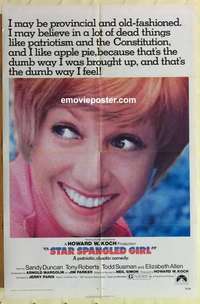 s341 STAR SPANGLED GIRL one-sheet movie poster '71 patriotic Sandy Duncan!