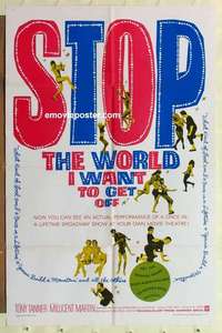 s322 STOP THE WORLD I WANT TO GET OFF one-sheet movie poster '66 musical!