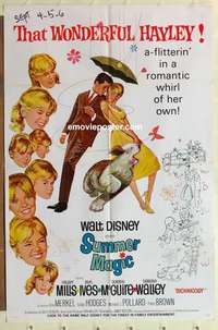 s301 SUMMER MAGIC one-sheet movie poster '63 Hayley Mills, Burl Ives