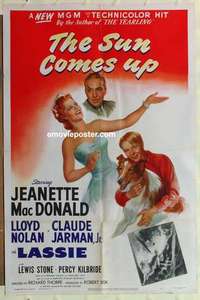 s298 SUN COMES UP one-sheet movie poster '48 Jeanette MacDonald, Lassie!