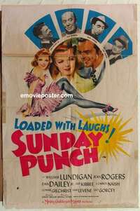 s296 SUNDAY PUNCH one-sheet movie poster '42 William Lundigan, Jean Rogers