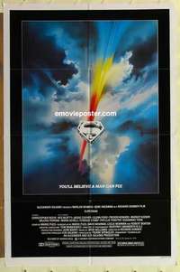 s293 SUPERMAN one-sheet movie poster '78 Bob Peak shield artwork!