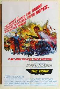 s186 TRAIN style B one-sheet movie poster '65 Burt Lancaster, Frankenheimer