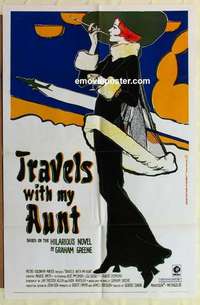s184 TRAVELS WITH MY AUNT one-sheet movie poster '72 Maggie Smith