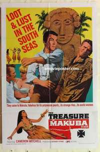 s183 TREASURE OF MAKUBA one-sheet movie poster '67 Cameron Mitchell