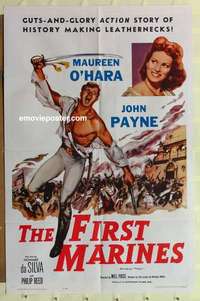 s181 TRIPOLI one-sheet movie poster R61 Maureen O'Hara, Payne, 1st Marines!