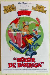 s172 TUMMY TROUBLE Spanish/U.S. one-sheet movie poster '89 Roger & Jessica Rabbit!