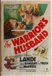s109 WARRIOR'S HUSBAND one-sheet movie poster '33 Elissa Landi, Manners