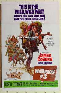 s106 WATERHOLE #3 one-sheet movie poster '67 James Coburn, Jack Davis art!