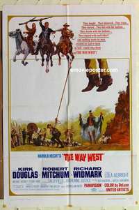 s103 WAY WEST style B one-sheet movie poster '67 Kirk Douglas, Robert Mitchum