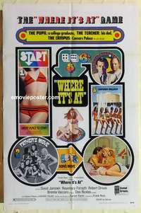 s080 WHERE IT'S AT one-sheet movie poster '69 Las Vegas casino gambling!