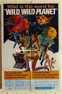 s057 WILD, WILD, WILD PLANET one-sheet movie poster '65 Tony Russell