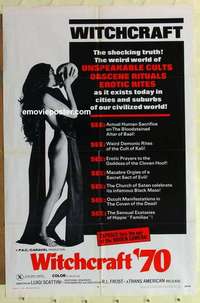 s045 WITCHCRAFT '70 one-sheet movie poster '70 Italian horror documentary!