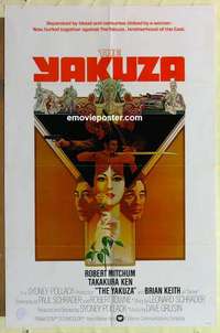 s025 YAKUZA #2 one-sheet movie poster '75 Robert Mitchum, Bob Peak art!