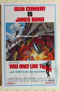 s017 YOU ONLY LIVE TWICE style A one-sheet movie poster '67 Connery IS Bond!