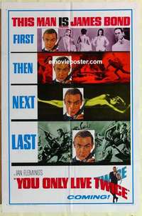 s016 YOU ONLY LIVE TWICE style A teaser one-sheet movie poster '67 Bond!