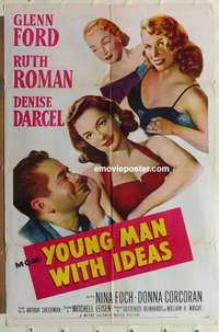 s009 YOUNG MAN WITH IDEAS one-sheet movie poster '52 Glenn Ford, Ruth Roman