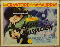w044 ABOVE SUSPICION movie title lobby card '43 Joan Crawford, MacMurray
