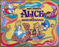 w050 ALICE IN WONDERLAND movie title lobby card R74 Walt Disney