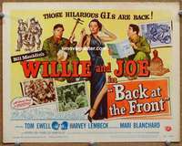 w062 BACK AT THE FRONT movie title lobby card '52 Bill Mauldin, Tom Ewell